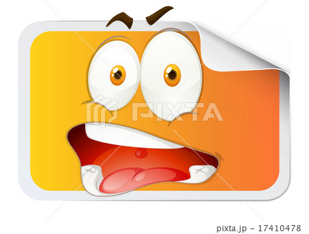 Sticker with silly face 17410478