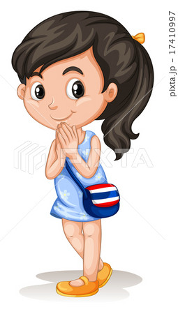 Thai Girl Greeting In Traditional Wayのイラスト素材