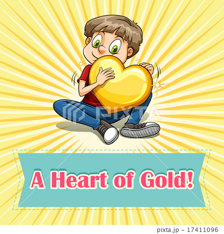 イラスト素材: Idiom heart of gold