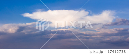 Panorama White clouds close up in blue sky 17412738