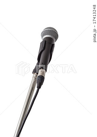 Microphone and stand isolated on white background Microphone and stand isolated on white background 17413248