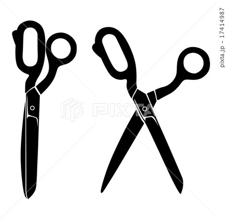 Silhouette image of opening and closing scissors Silhouette image of opening and closing scissors 17414987