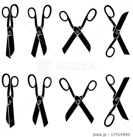 Silhouette set opening and closing big scissors Silhouette set opening and closing big scissors 17414990