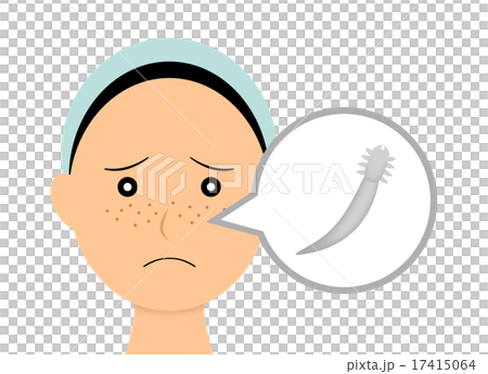 A Woman Suffering From Facial Mites Stock Illustration