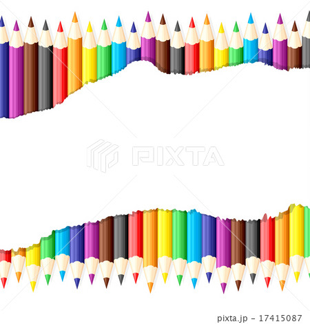 Paper sheet with ragged edge of colored pencils Paper sheet with ragged edge of colored pencils 17415087