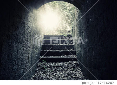 Abandoned empty dark concrete tunnel interior Abandoned empty dark concrete tunnel interior 17416287