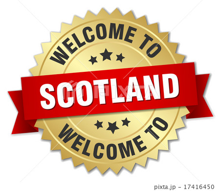 Scotland 3d gold badge with red ribbon Scotland 3d gold badge with red ribbon 17416450