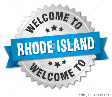 Rhode Island 3d silver badge with blue ribbon Rhode Island 3d silver badge with blue ribbon 17416473