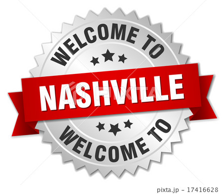 Nashville 3d silver badge with red ribbon 17416628