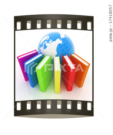 Colorful books and earth. The film strip Colorful books and earth. The film strip 17418057
