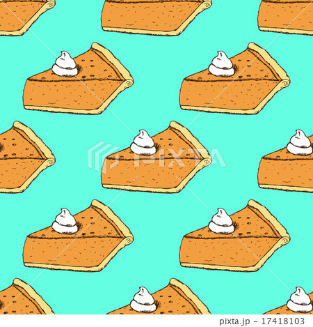 Sketch slice of pumpkin pie Sketch slice of pumpkin pie 17418103