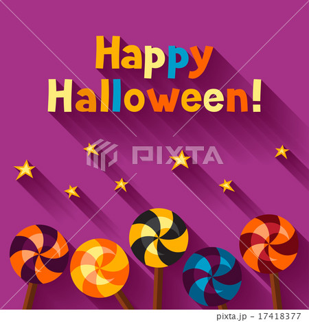 Happy halloween greeting card with candy lolipop Happy halloween greeting card with candy lolipop 17418377