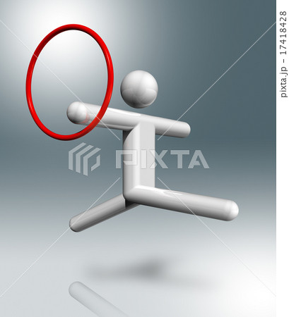 Gymnastics Rhythmic 3D symbol, Olympic sports Gymnastics Rhythmic 3D symbol, Olympic sports 17418428