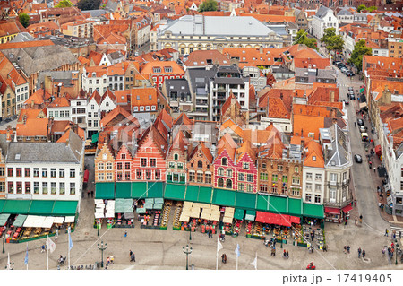 View over Bruges historical old town 17419405