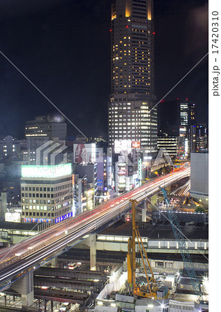 渋谷 首都高速の夜景の写真素材