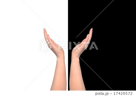 Woman's healing hands isolated on white and black 17420572