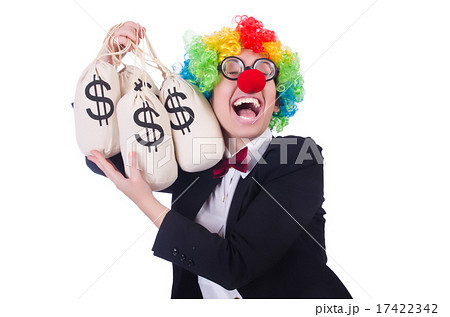Businessman clown isolated on white Businessman clown isolated on white 17422342