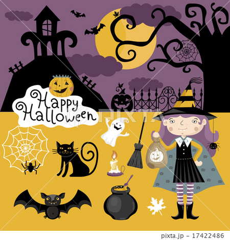 Set traditional elements of Halloween. Set traditional elements of Halloween. 17422486