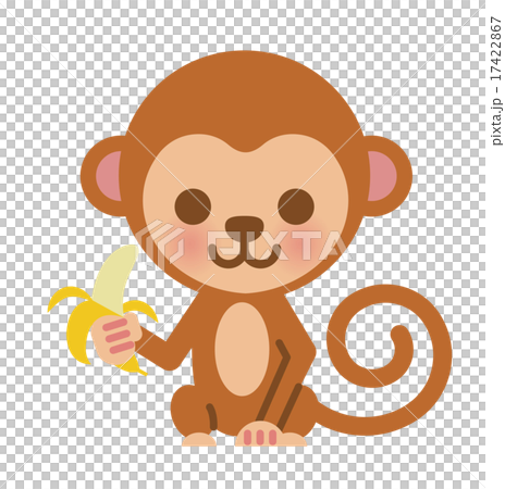 バナナを持った猿 オス のイラスト素材