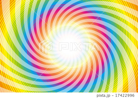 背景素材壁紙 ラテン系 サイケデリック 虹色 レインボーカラー 七色 カラフル 旋風 渦巻き 螺旋状のイラスト素材