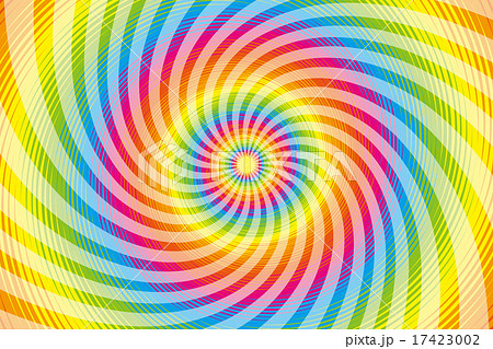 背景素材壁紙 ラテン系 サイケデリック 虹色 レインボーカラー 七色 カラフル 旋風 渦巻き 螺旋状のイラスト素材 17423002 Pixta