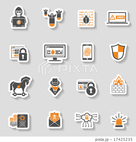 Internet Security Icon Sticker Set 17425235