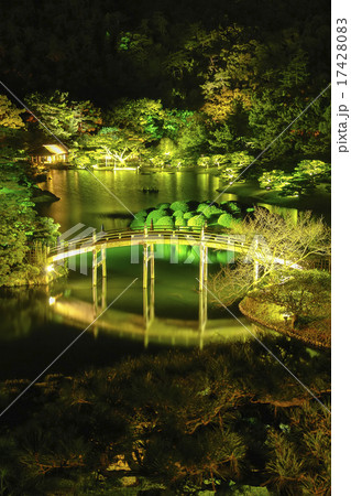 栗林公園 偃月橋 夜景 栗林公園 偃月橋 夜景 17428083