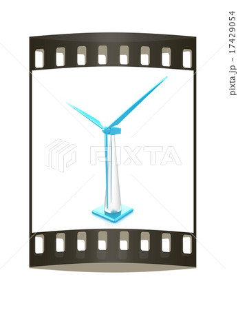 Wind turbine isolated on white. The film strip Wind turbine isolated on white. The film strip 17429054