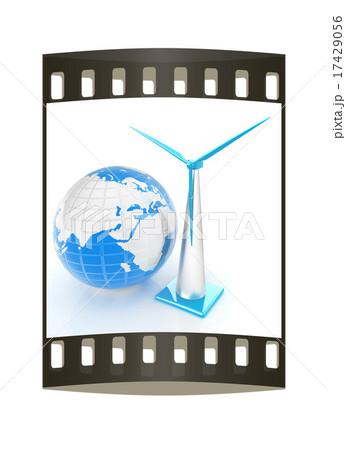 Wind turbine isolated on white. The film strip Wind turbine isolated on white. The film strip 17429056
