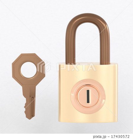 施錠した南京錠のイラストのイラスト素材