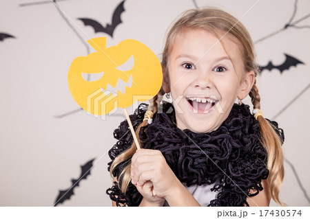 Happy girl on Halloween party 17430574