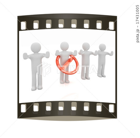 3d person and stop sign. The film strip 3d person and stop sign. The film strip 17431005