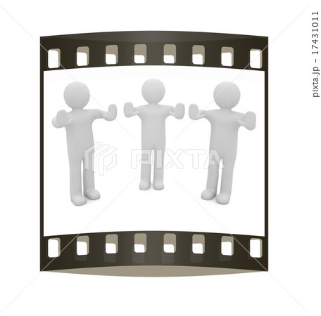3d mans. Ban, veto, warning concept. Film strip 17431011