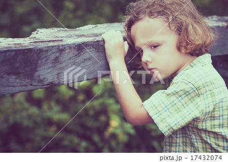 Portrait of sad  little boy 17432074