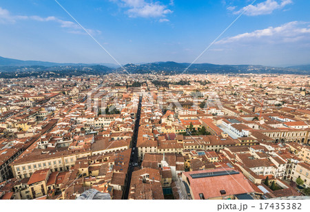 イタリア フィレンツェの街並みの写真素材