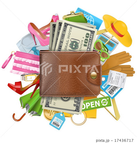 Vector Shopping Concept with Wallet Vector Shopping Concept with Wallet 17436717