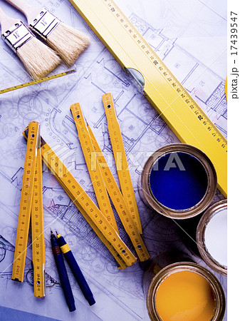 Close up of a blueprint, natural colorful tone Close up of a blueprint, natural colorful tone 17439547