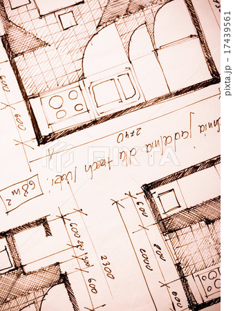 Close up of a blueprint, natural colorful tone 17439561
