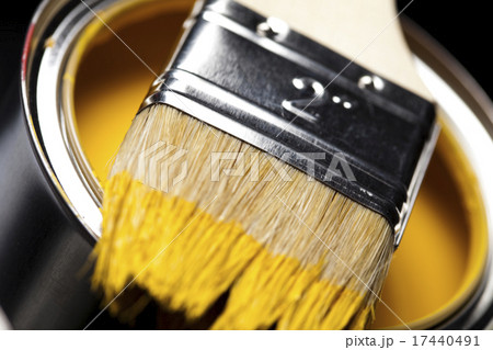 Paint brush and cans, bright colorful tone concept 17440491