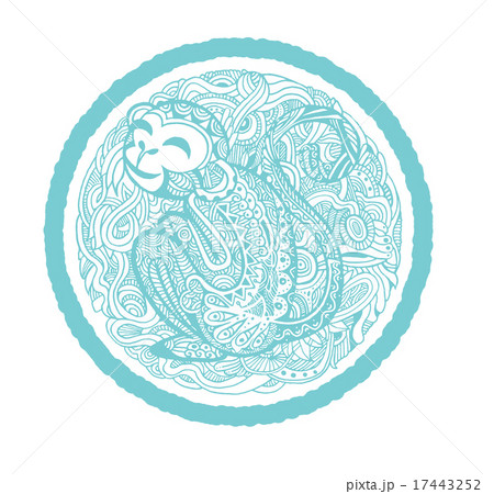 Hand drawing Monkey avatar, Chinese zodiac sign 17443252
