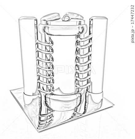 Abstract chrome metal pressure vessel 17447232