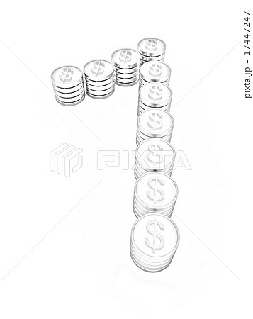 the number "one" of gold coins with dollar sign the number "one" of gold coins with dollar sign 17447247