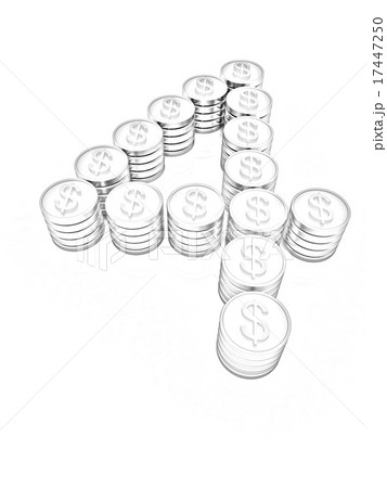 the number "four" of gold coins with dollar sign 17447250