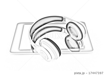 phone and headphones phone and headphones 17447397
