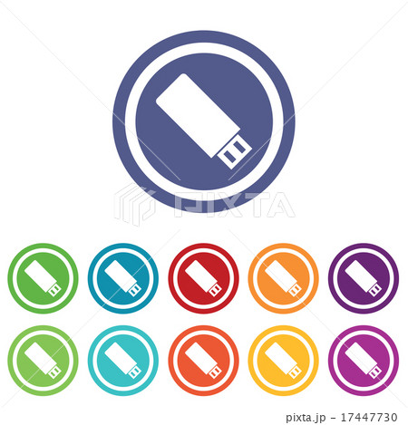 USB stick signs colored set USB stick signs colored set 17447730