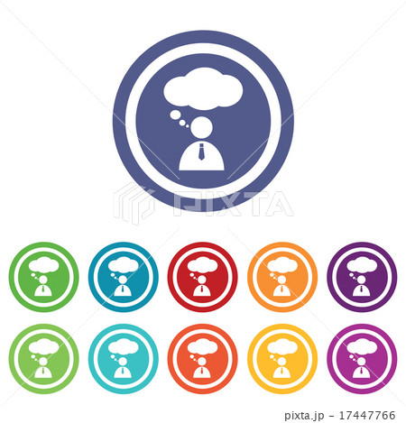 Thinking person signs colored setのイラスト素材 [17447766] - PIXTA