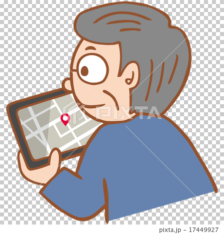 タブレットを使うシニア男性 17449927