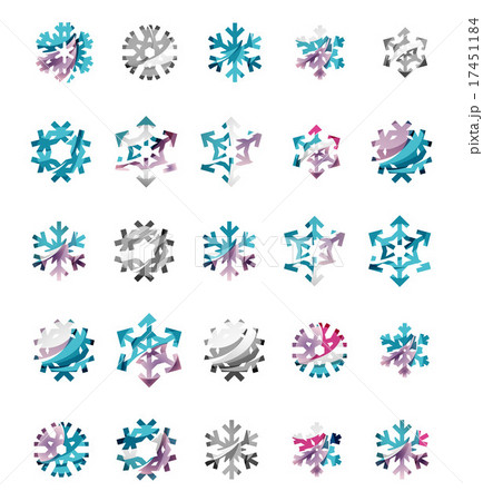 Set of abstract colorful snowflake logo icons 17451184