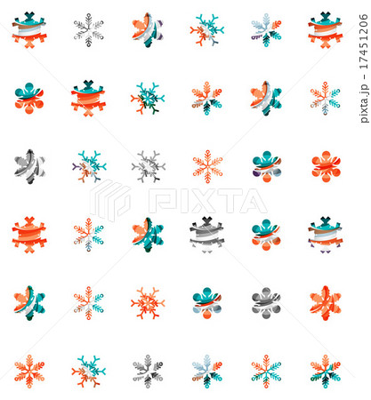 Set of abstract colorful snowflake logo icons 17451206