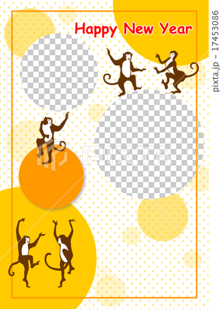 Monkey and polka dots and photo frame with speech basket 17453086